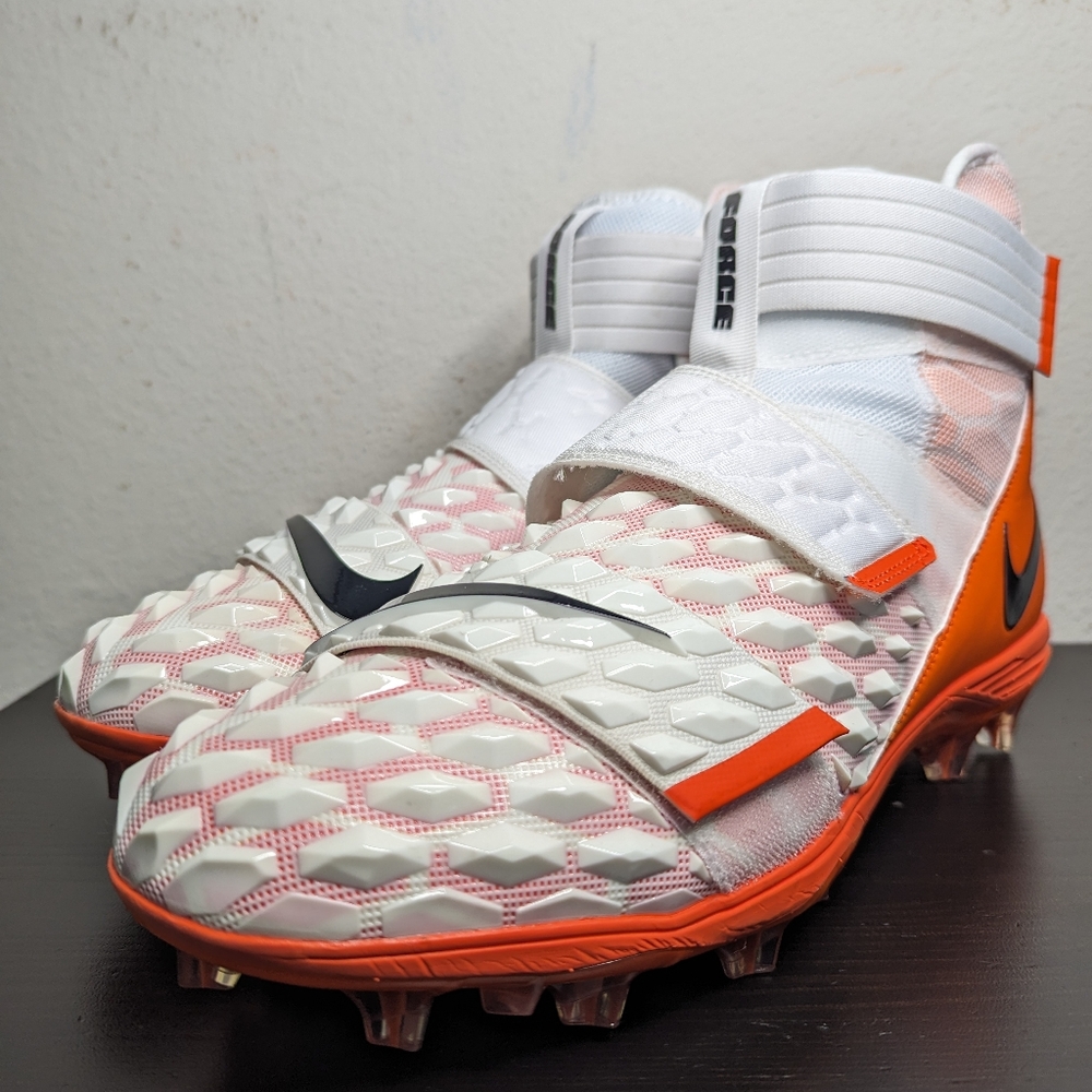 Nike Mens Size 14 Force Savage Elite TD Football Cleats BV3962-101 White Orange